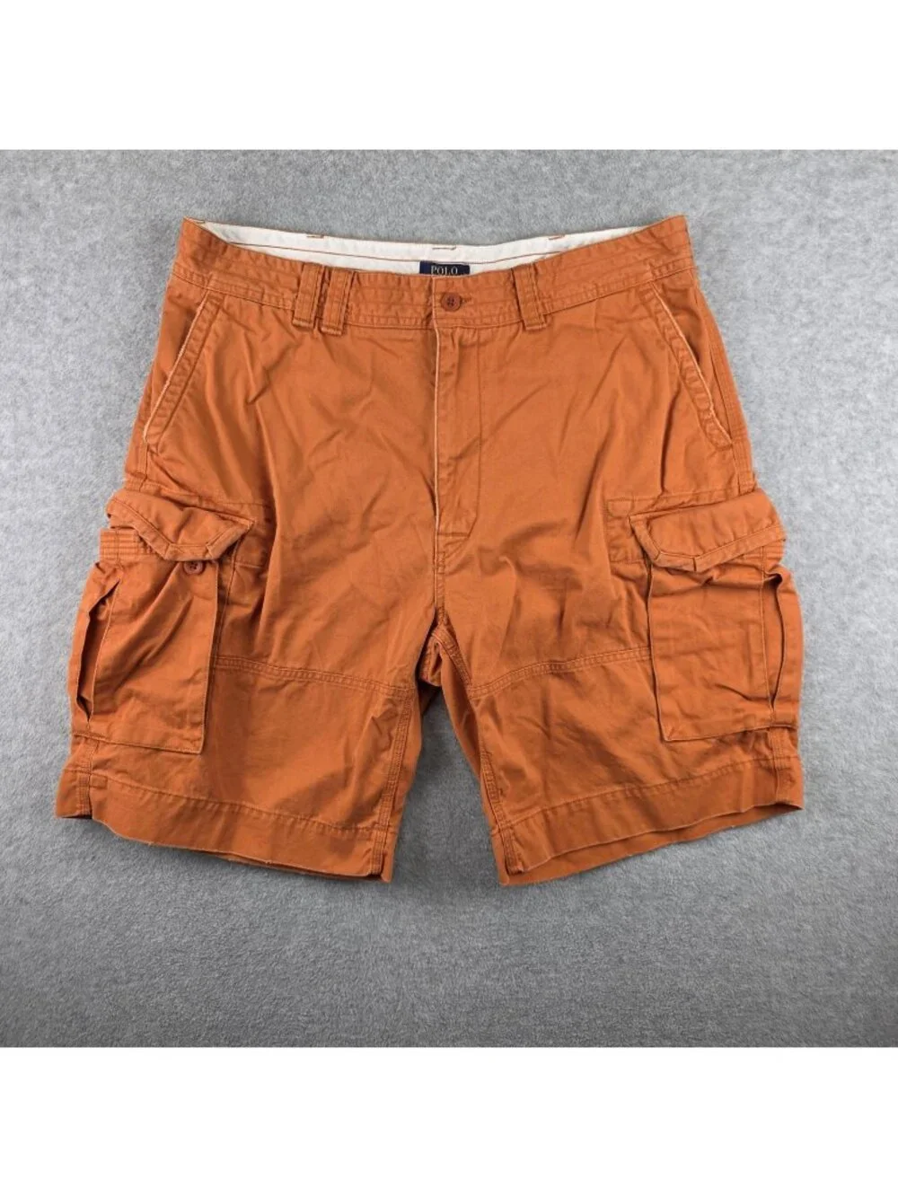 Polo Ralph Lauren Cargo Shorts Mens 40 Orange Relaxed Fit Utility Canvas 11in